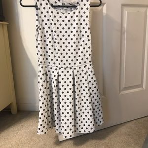 White and black polka dot dress